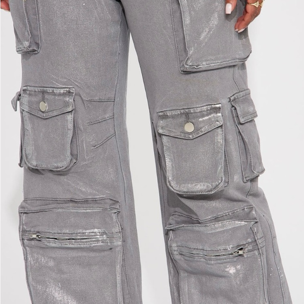 NWT Fashion Nova Gray Flare Wide Leg Jeans